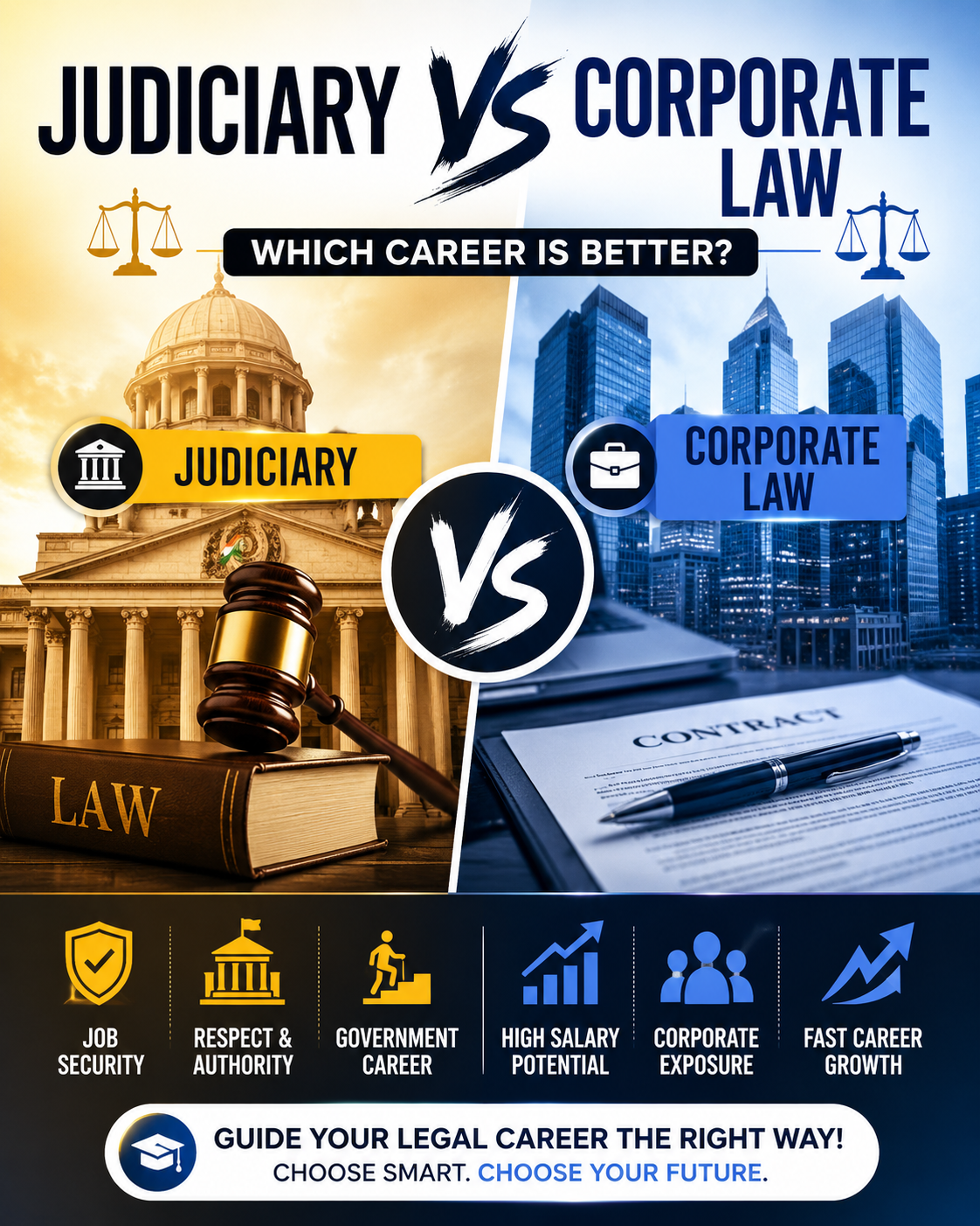 Judiciary vs Corporate Law: Which Career is Better?